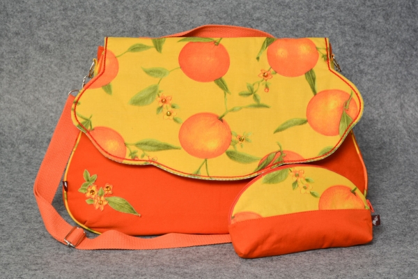 Tasche "Orangenblüte" Kombination mit Schnichschnack Täschchen