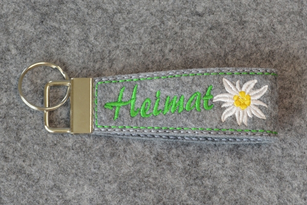 Schlüsselanhänger "Heimat" mit Edelweiss