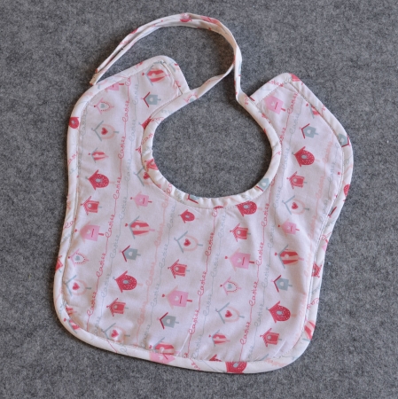 Schlabberlatz Vogelhausmotiv Rückseite